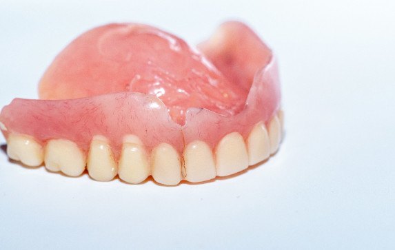 Dentures on a table