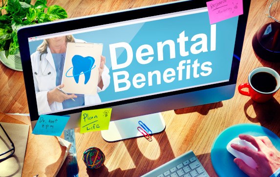 Dental benefits on a computer screen